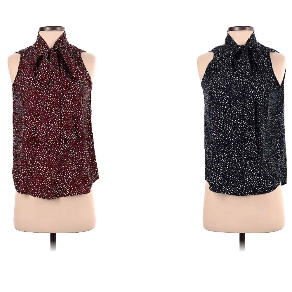 2 Elegant Women's Sleeveless Tops - Red And Blue